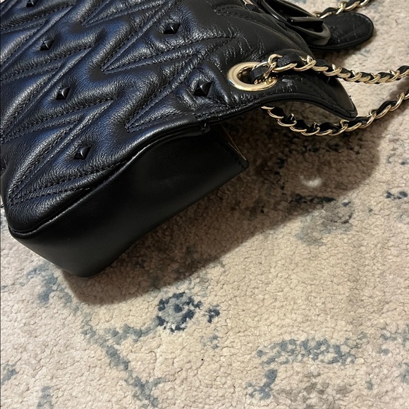 Valentino Black Leather Quilted Chain Shoulder Bag - Picture 10 of 16